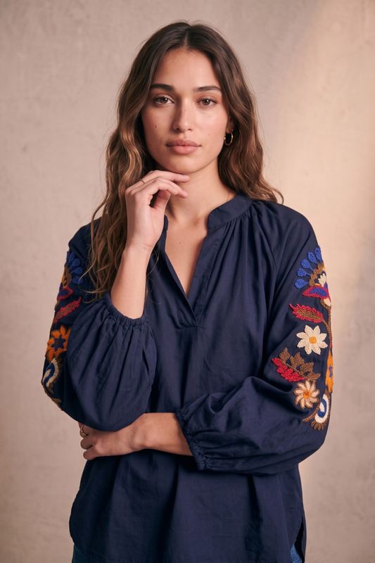 MIRA BLOUSE/ NAVY